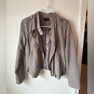 BE COOL Taupe Lightweight Moto Jacket, size medium